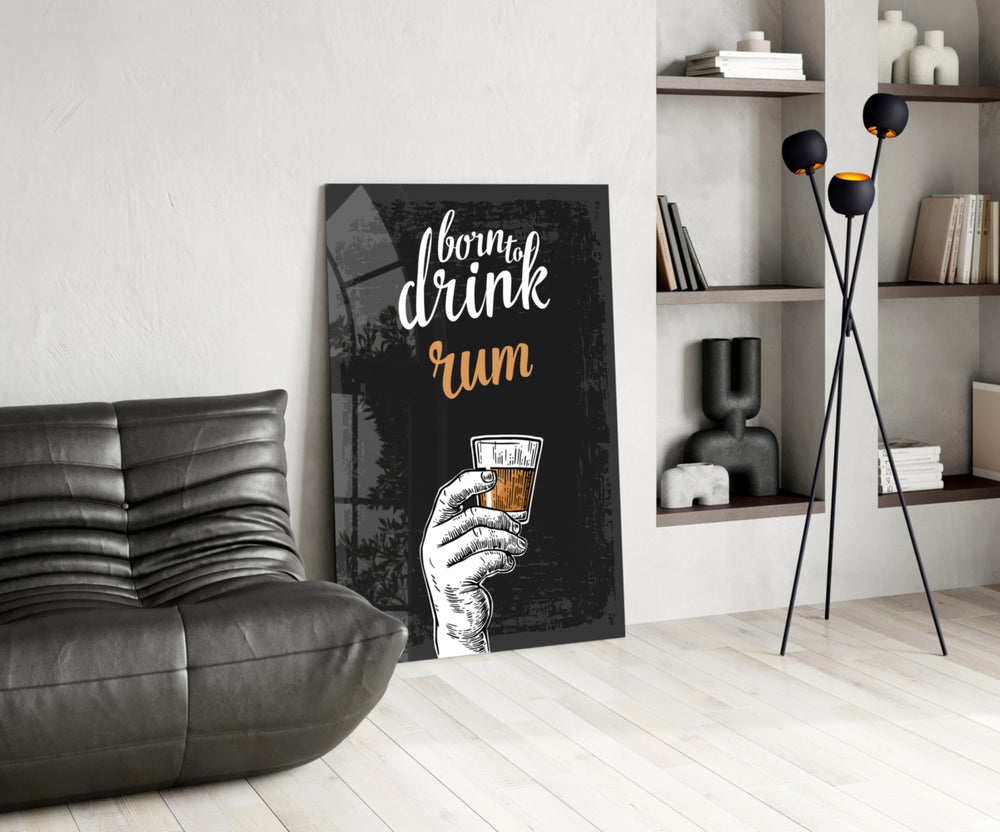 Rum panel adding editorial wit to a kitchen