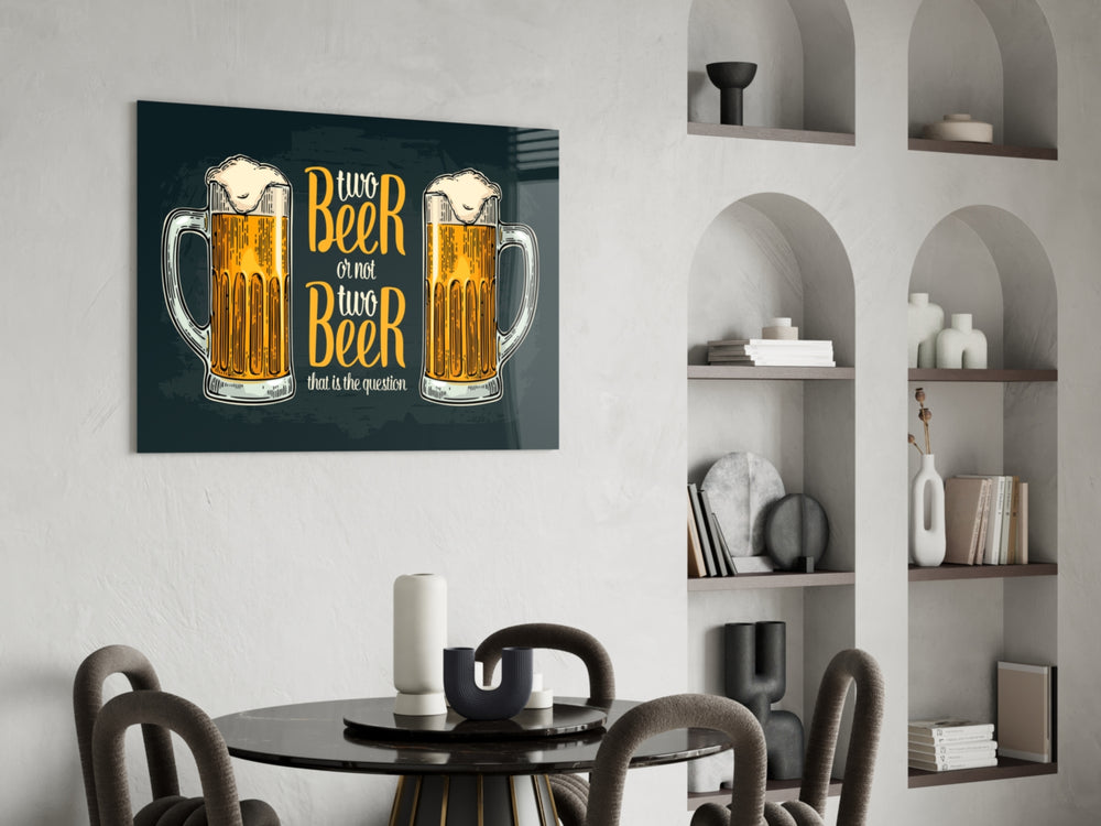 Beer panel adding editorial wit to a kitchen