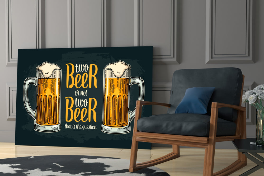 Beer glass print enhancing a brewery with cinematic warmth