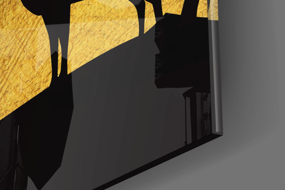 Deers artwork anchoring a wall with warm luxe palette