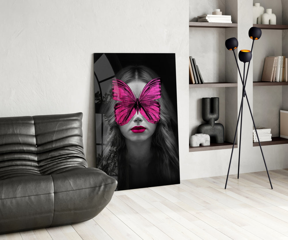 Butterfly Eyes panel adding editorial drama to a living room