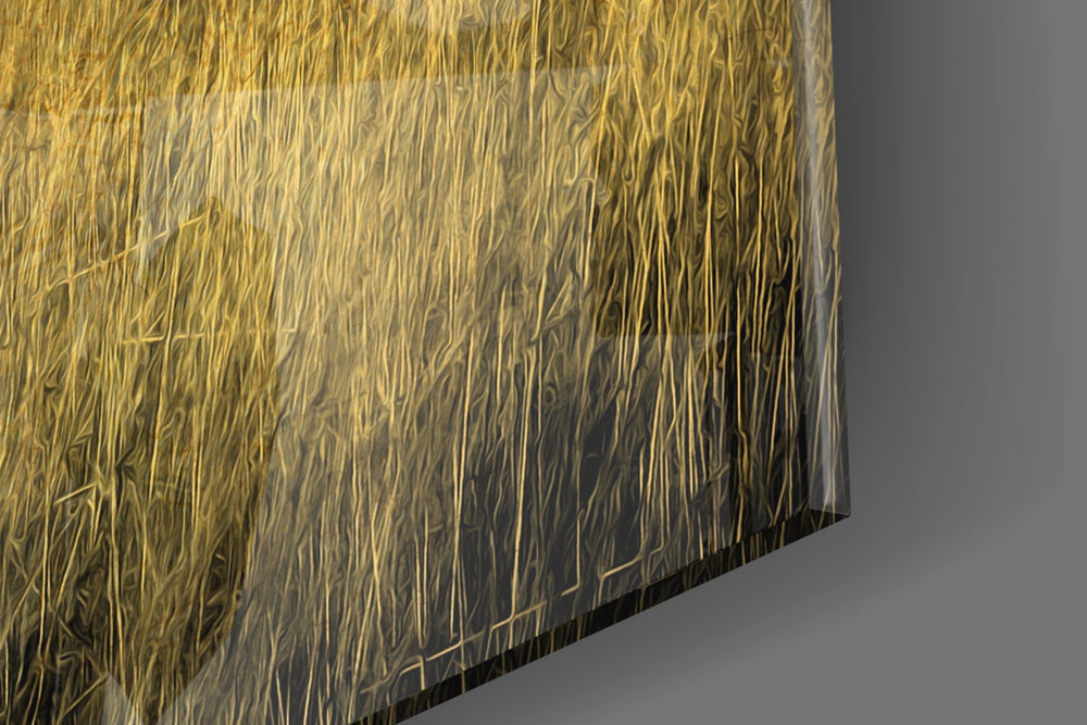 Elephant artwork anchoring a wall with warm luxe palette