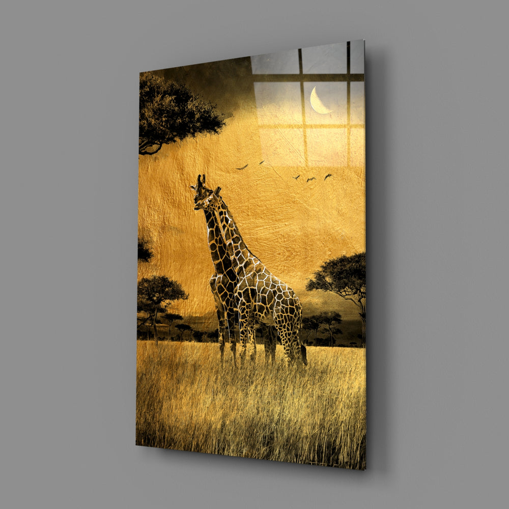 Golden-safari panel bringing tender warmth to a contemporary living room