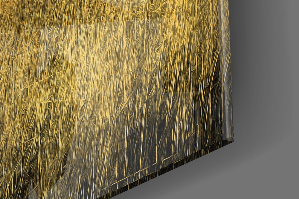 Giraffes artwork anchoring a wall with warm luxe palette