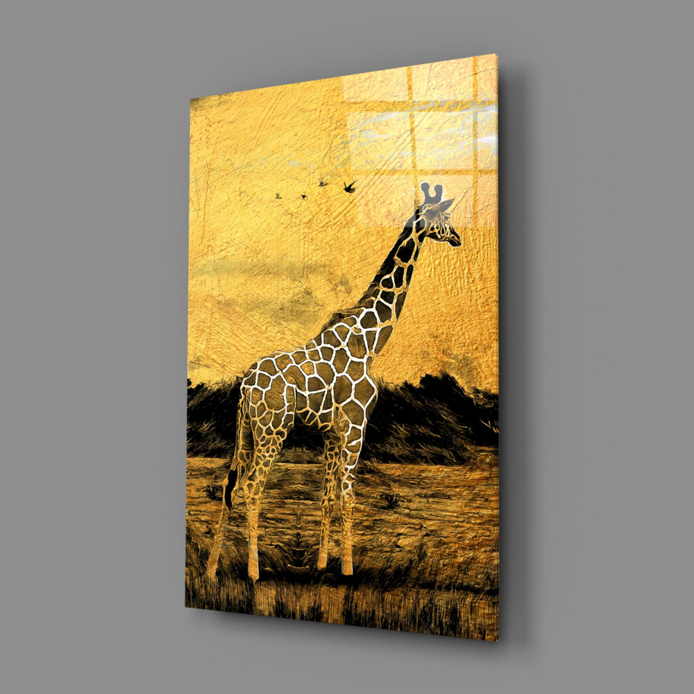 Golden-safari panel bringing sun-warmed gravity to a contemporary living room