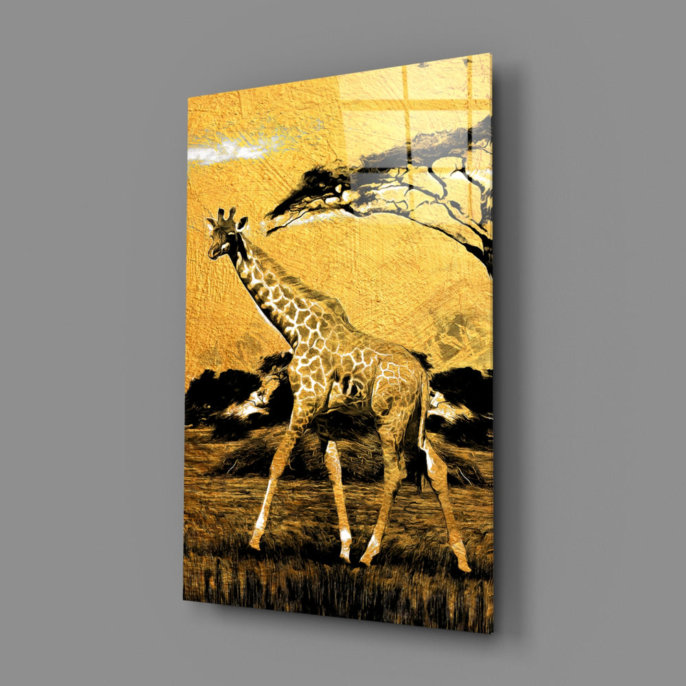 Golden-safari panel bringing sun-warmed gravity to a contemporary living room