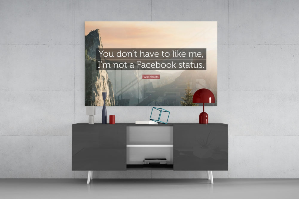 Not a Facebook Status panel catching window light to reveal its serene confidence