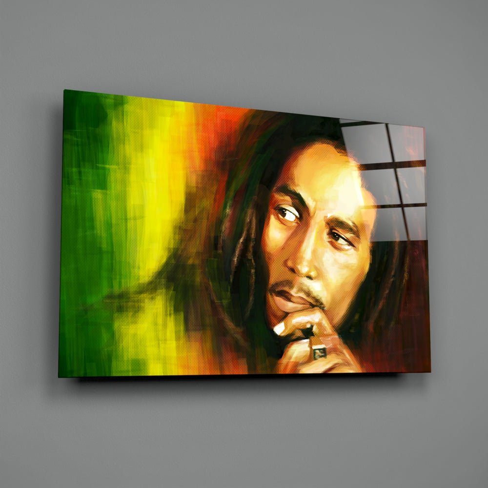 Classical-portrait panel bringing reverent warmth to a contemporary music room