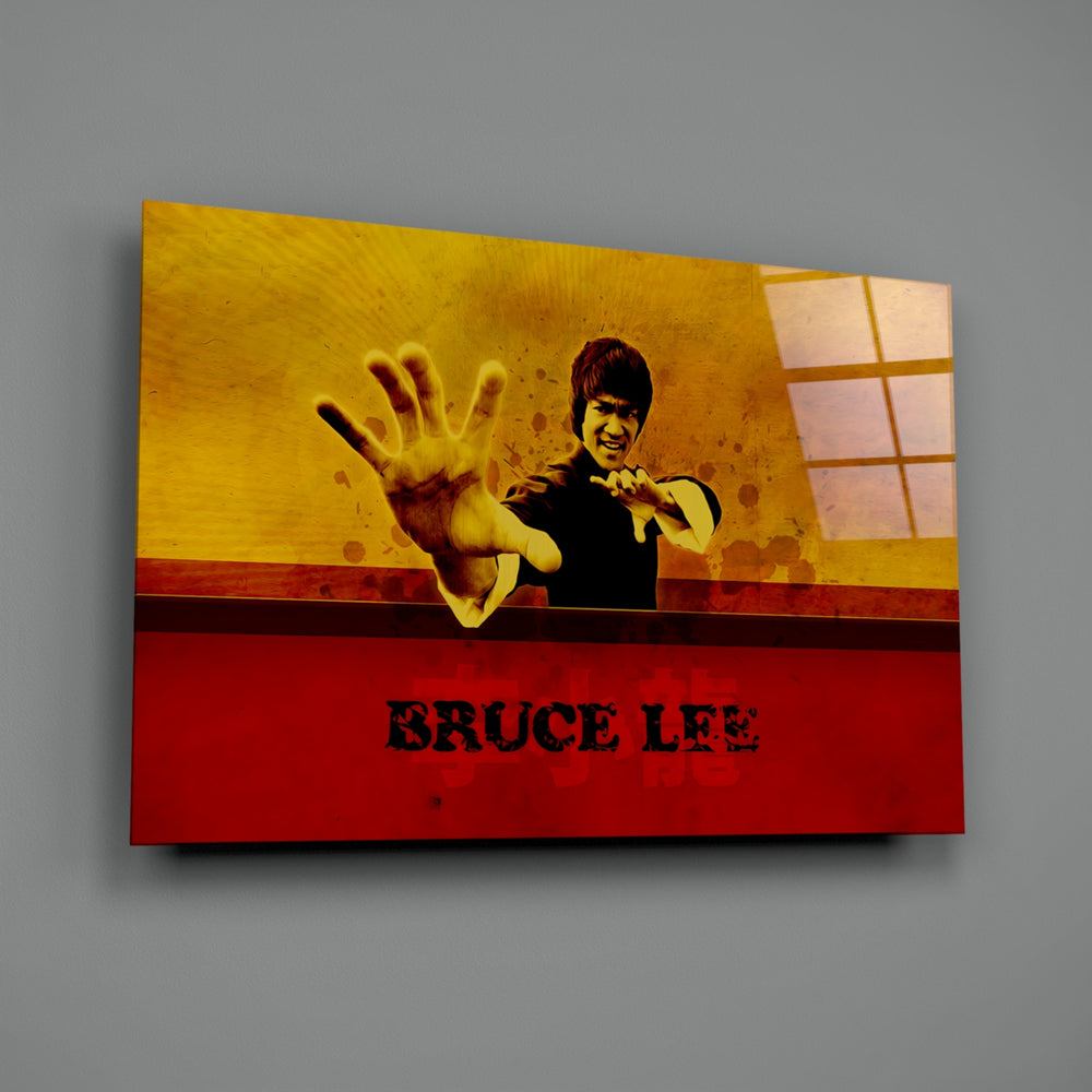 Vintage-poster panel bringing electric reverence to a contemporary man cave