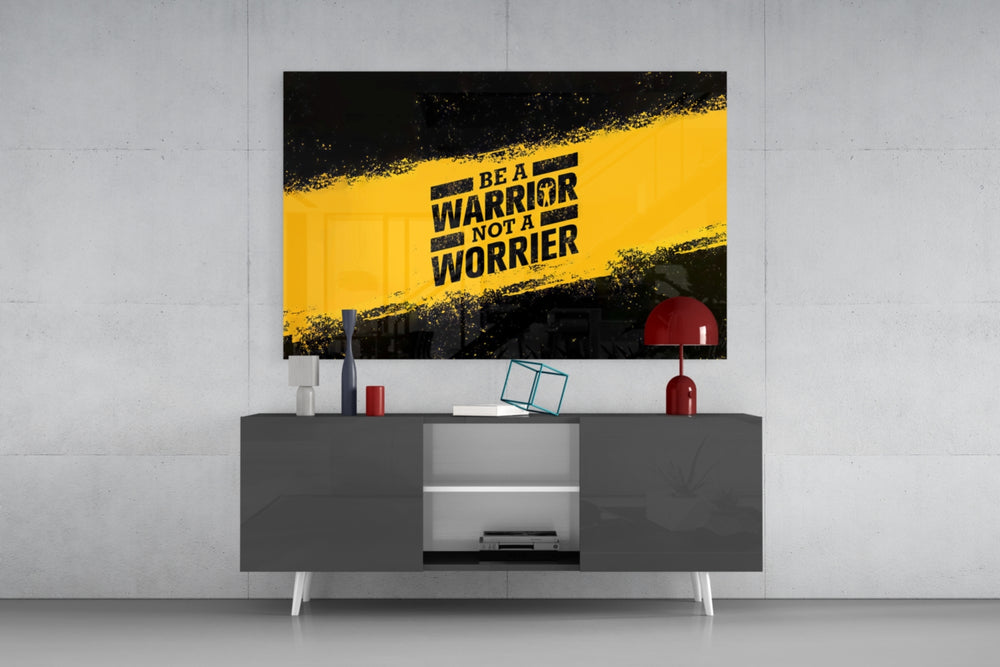 Be a Warrior panel catching directional light to reveal its athletic resolve