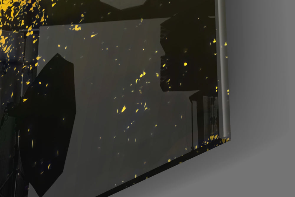 Be a Warrior artwork anchoring a wall with bold motivational palette