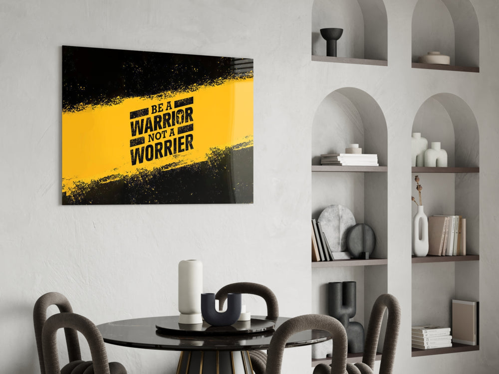 Be a Warrior panel adding editorial drive to a man cave