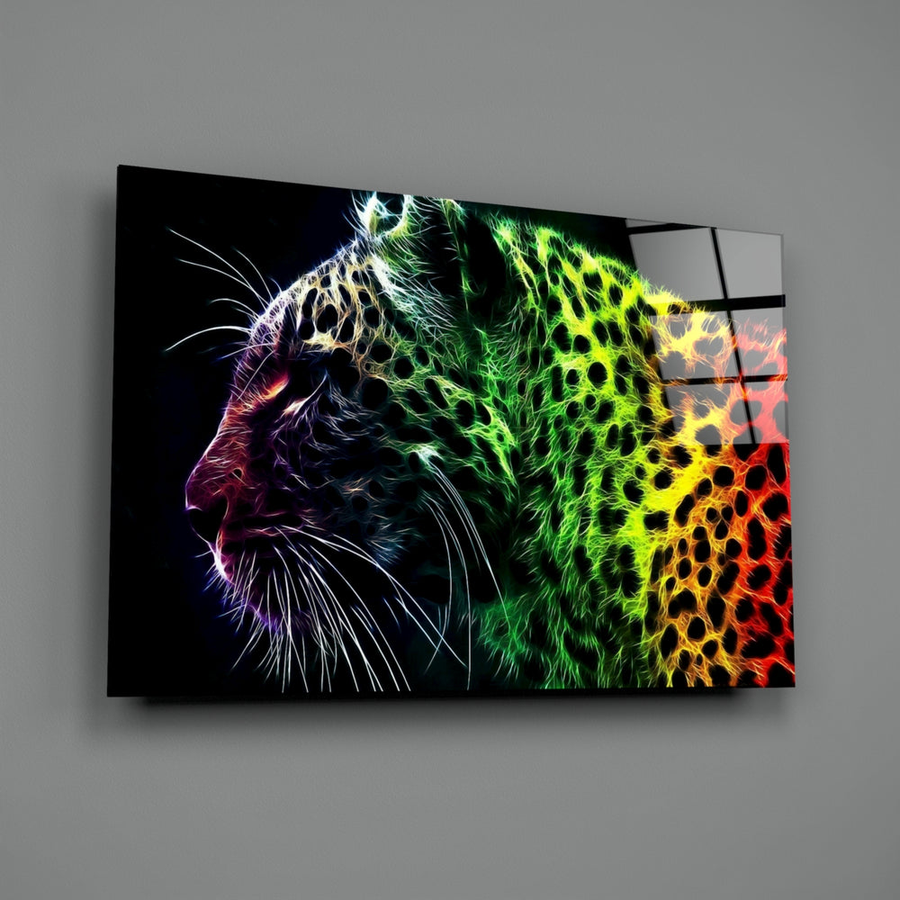 Neon-fantasy panel bringing electric mystery to a contemporary gaming room