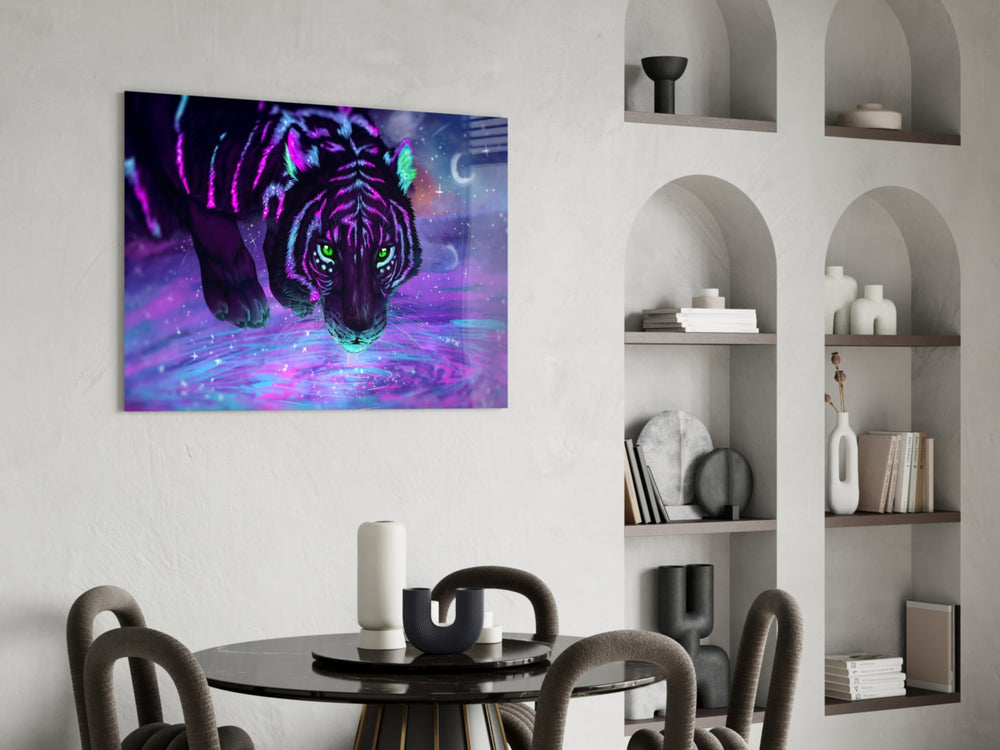 Tiger panel adding editorial drama to a gaming room
