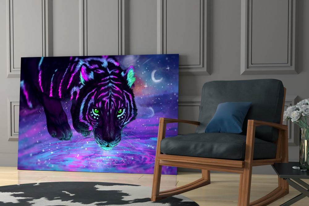 Tiger glass print enhancing a nursery with cinematic mood