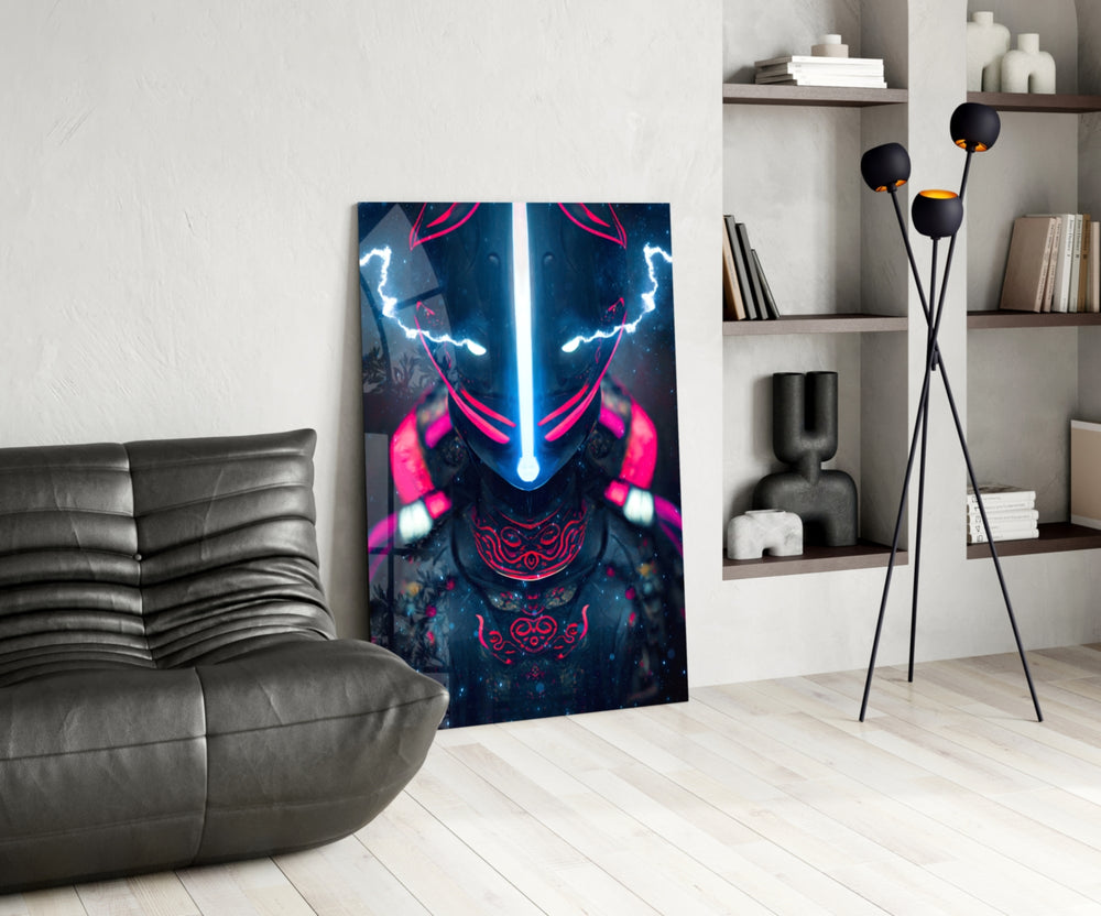 Thunder Fighter glass print enhancing a kids room with cinematic mood