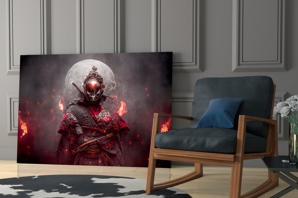 Fire Fighter artwork anchoring a wall with moody dramatic palette