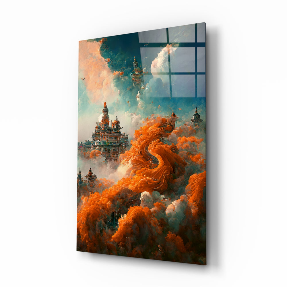 Surreal-fantasy panel bringing dreamlike awe to a contemporary living room