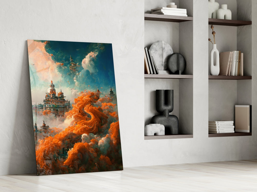 Dream Castle artwork anchoring a wall with bold fantasy palette