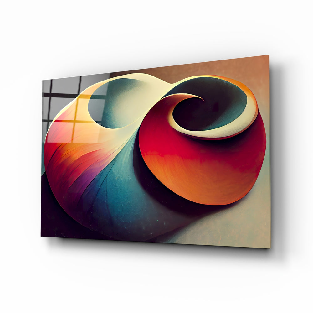 Modern-abstract panel bringing sculptural calm to a contemporary living room