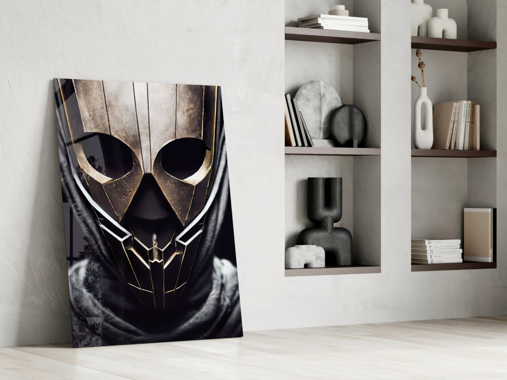 Peace Fighter artwork anchoring a wall with moody dramatic palette