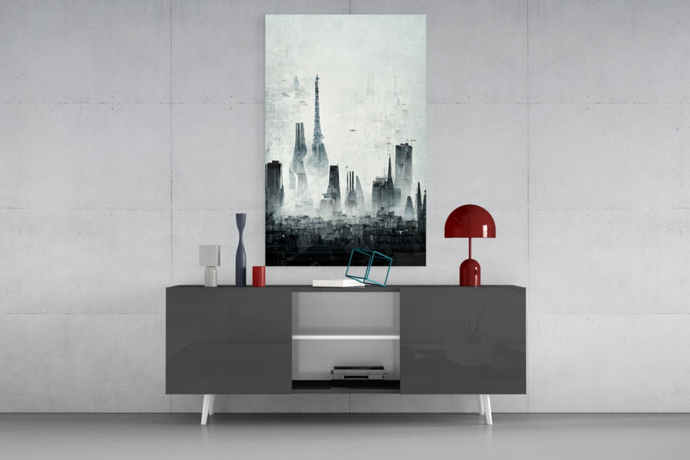 Old City Silhouette Glass Art || Designer Collection.