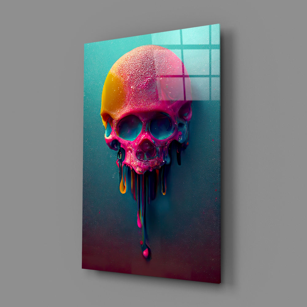 Melt of the Skull close-up showing magenta and citron drips across pop skull
