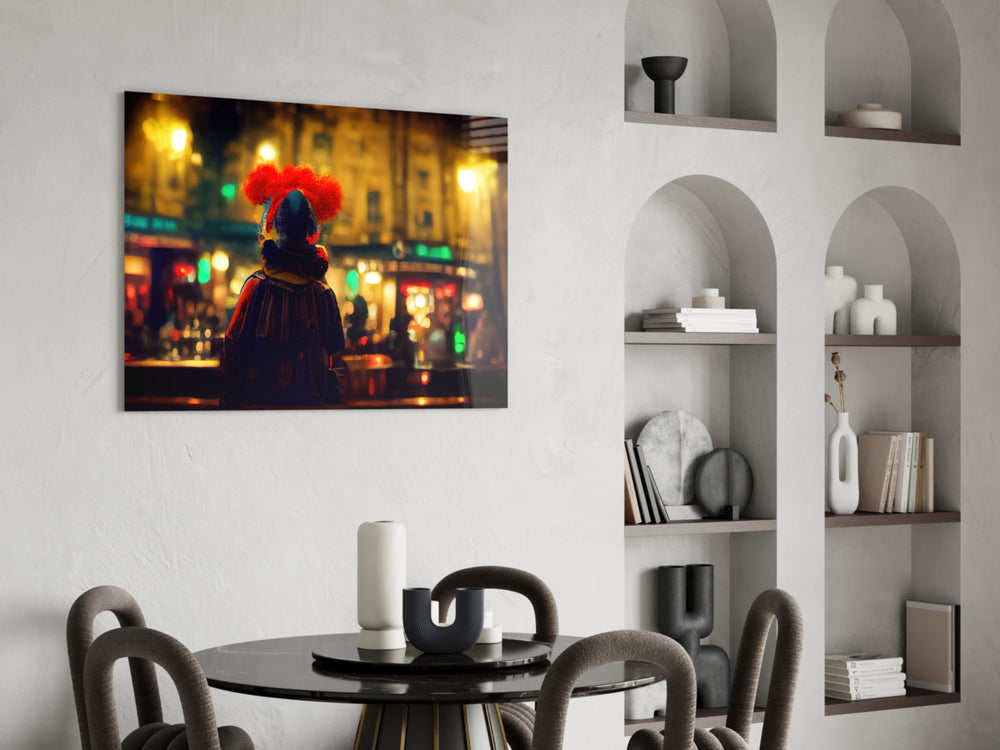 Fun glass print enhancing a hallway with cinematic mood