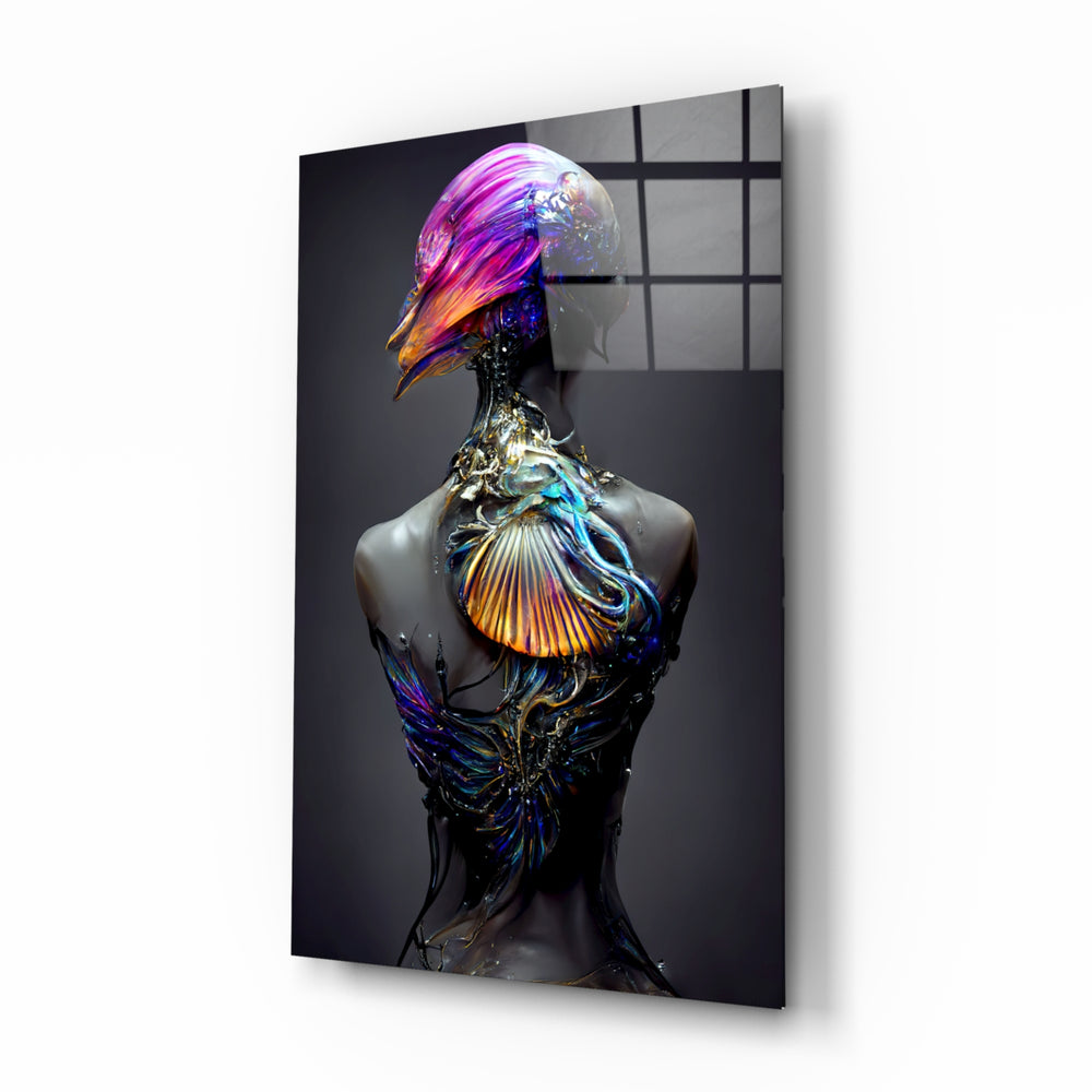 Surreal-fashion panel bringing luxe mystery to a contemporary lounge