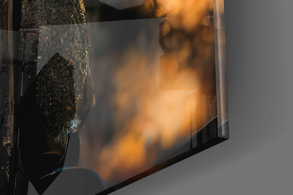 Burning the Past panel catching directional light to reveal its melancholic gravity