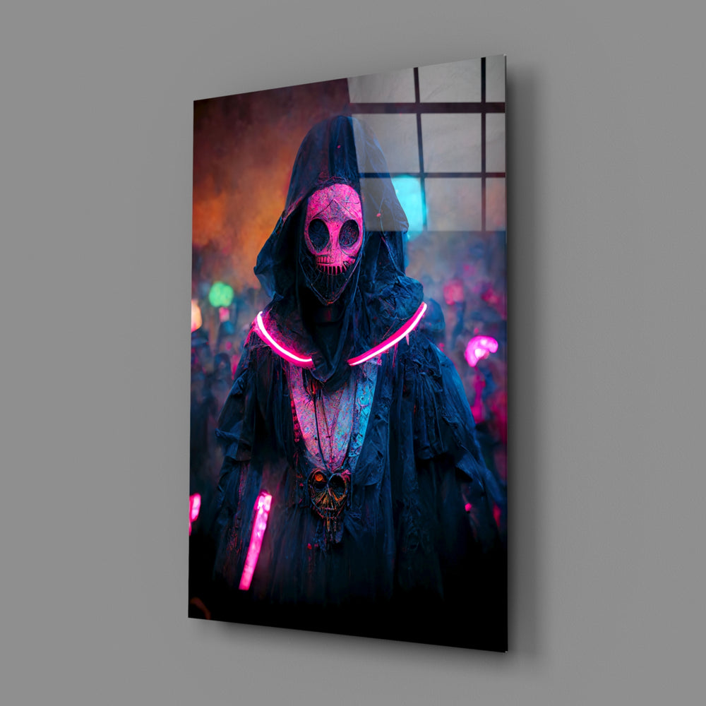 Cyberpunk-cinema panel bringing electric mystery to a contemporary gaming room