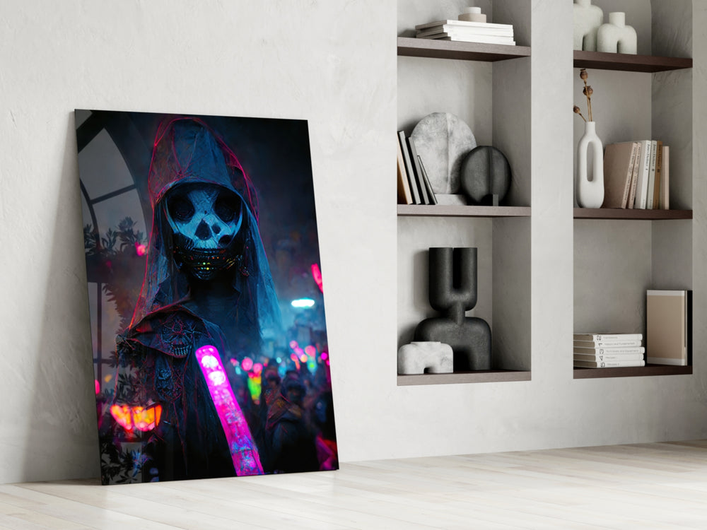 Shaman of the New World glass print enhancing a kids room with cinematic mood