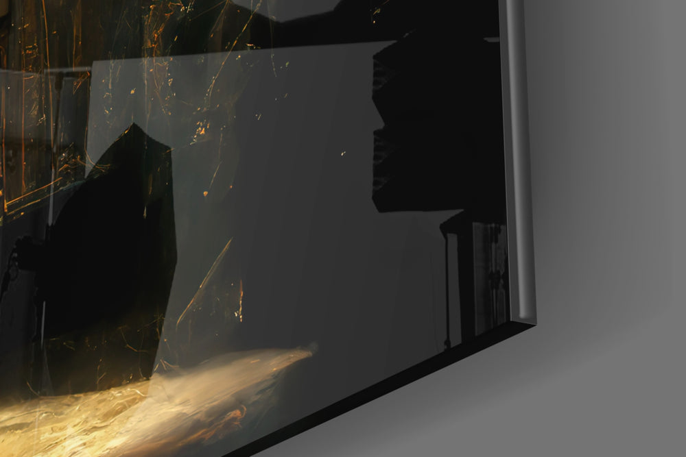 Time Flow artwork anchoring a wall with warm narrative palette