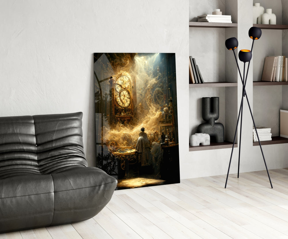 Time Flow panel adding editorial gravity to a hallway