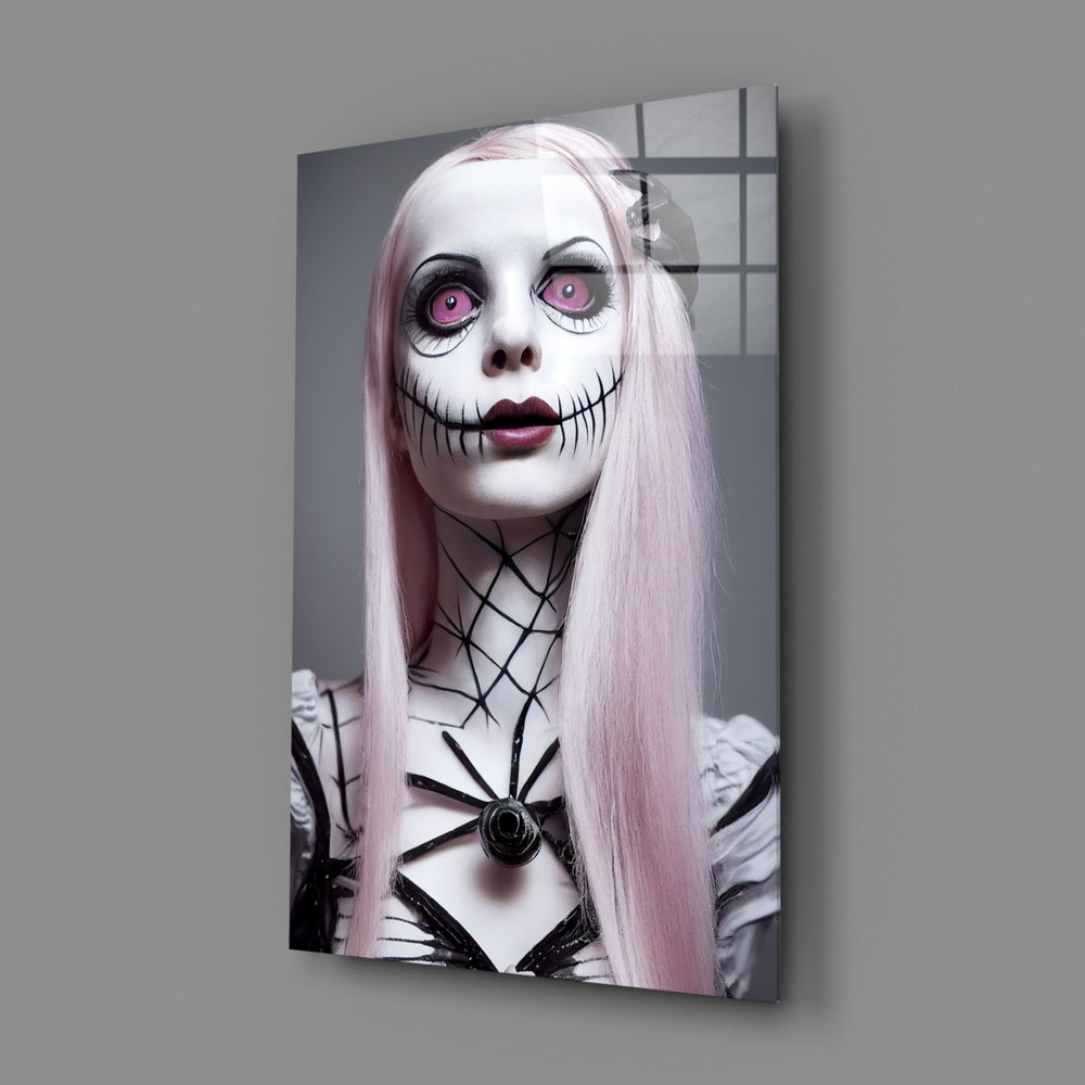 Gothic-portrait panel bringing haunting whimsy to a contemporary teen lounge
