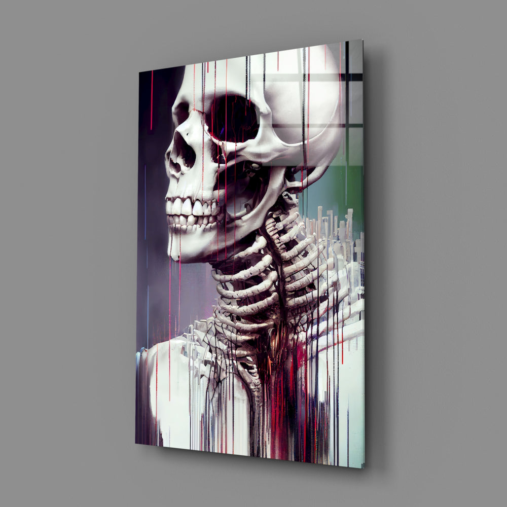 Surreal-glitch panel bringing existential edge to a contemporary study