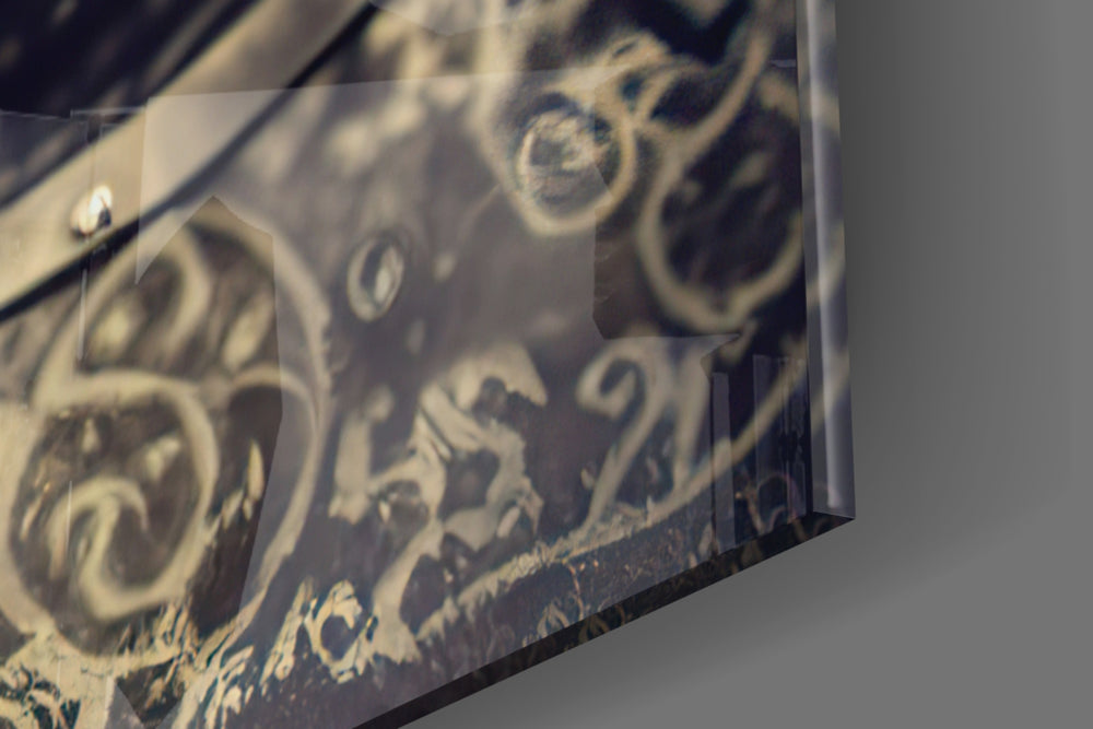 The Beak artwork anchoring a wall with regal narrative palette
