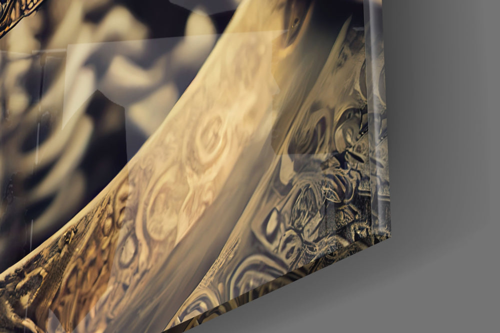 The Immortal Fighter artwork anchoring a wall with regal dramatic palette