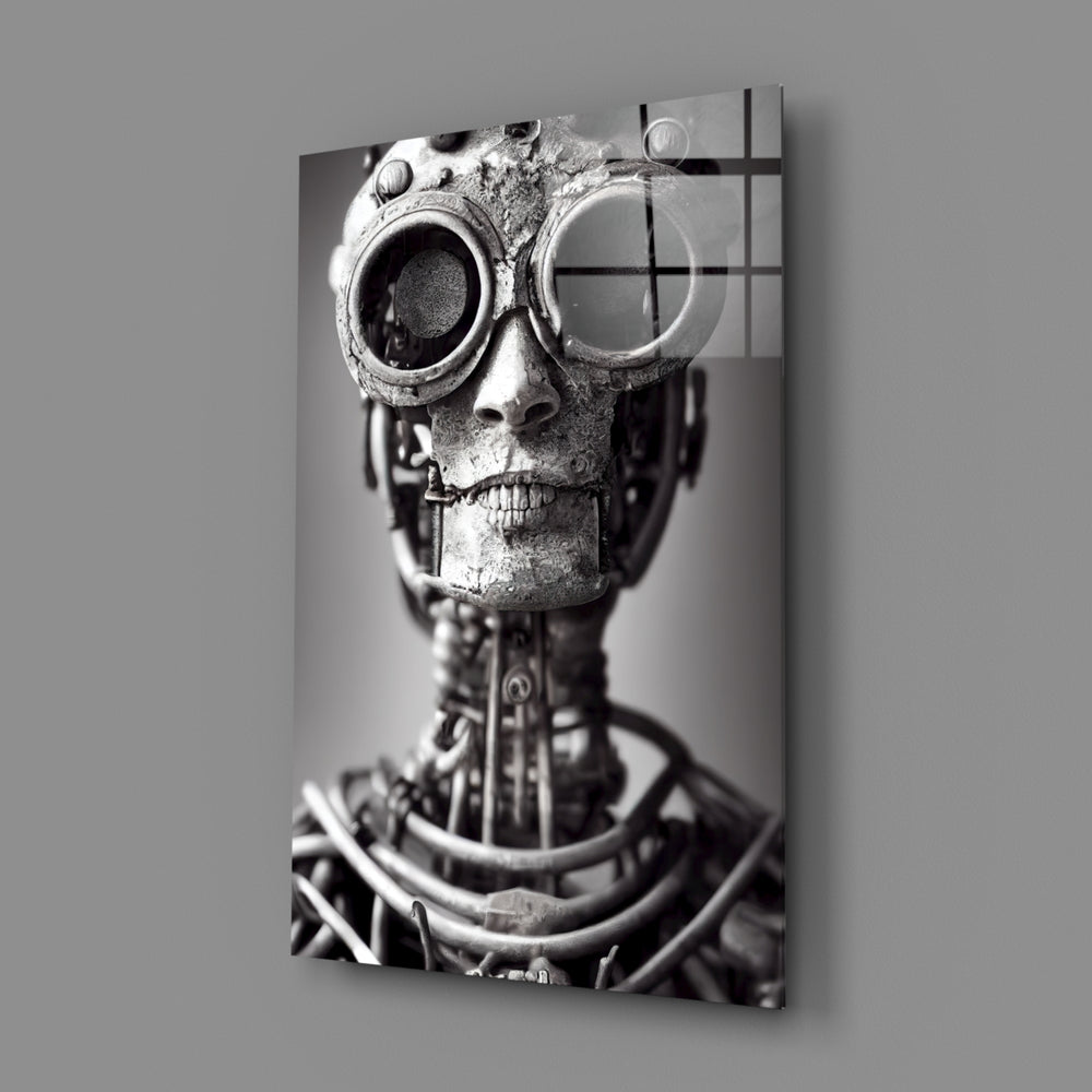 Steampunk-noir panel bringing industrial gravity to a contemporary man cave