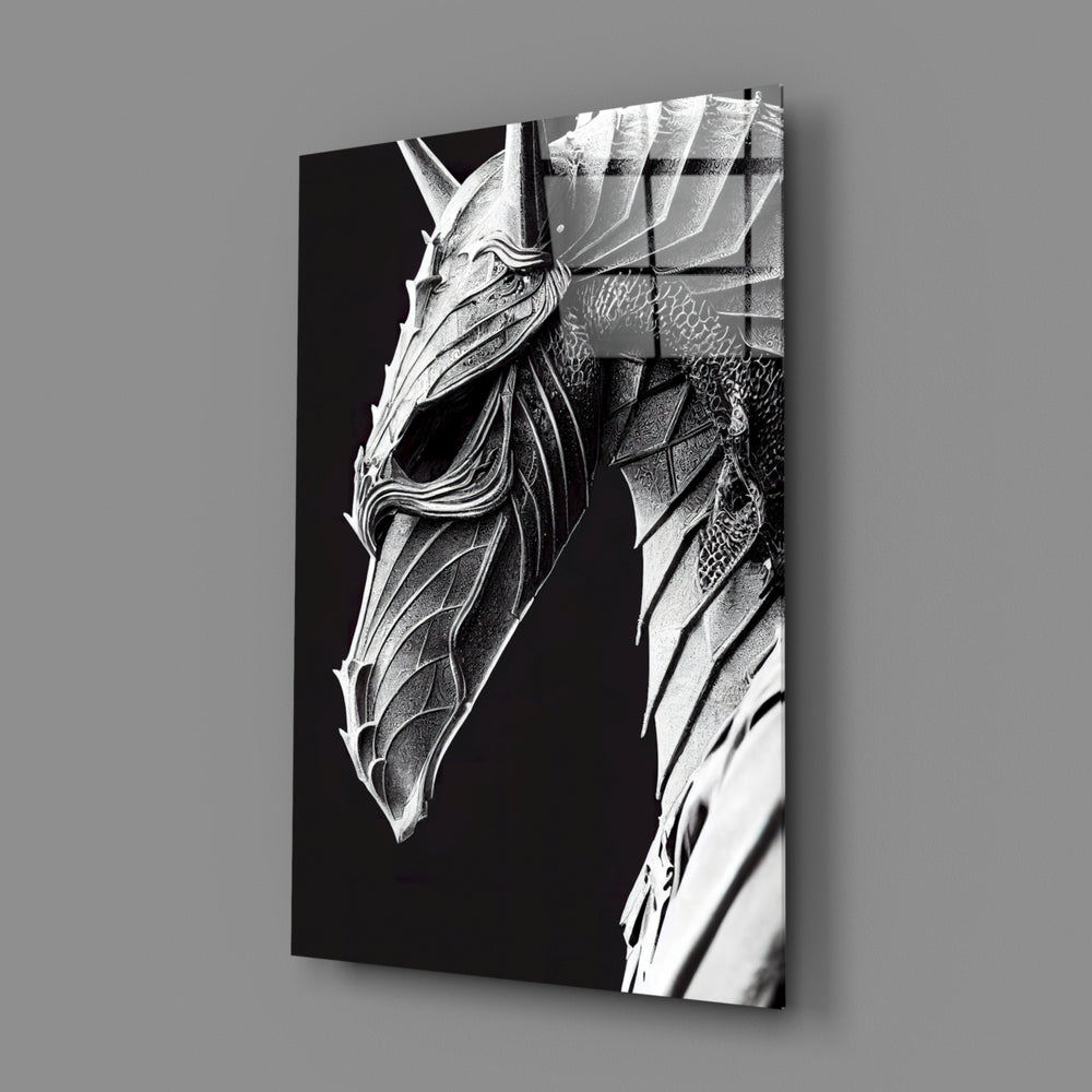 Graphite-fantasy panel bringing mythic gravity to a contemporary living room