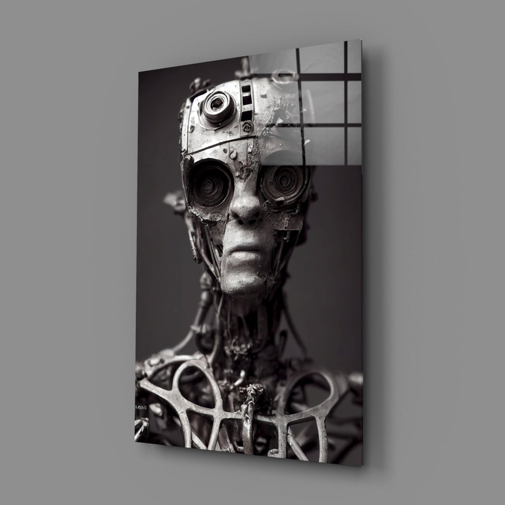 Industrial-noir panel bringing haunted stillness to a contemporary man cave