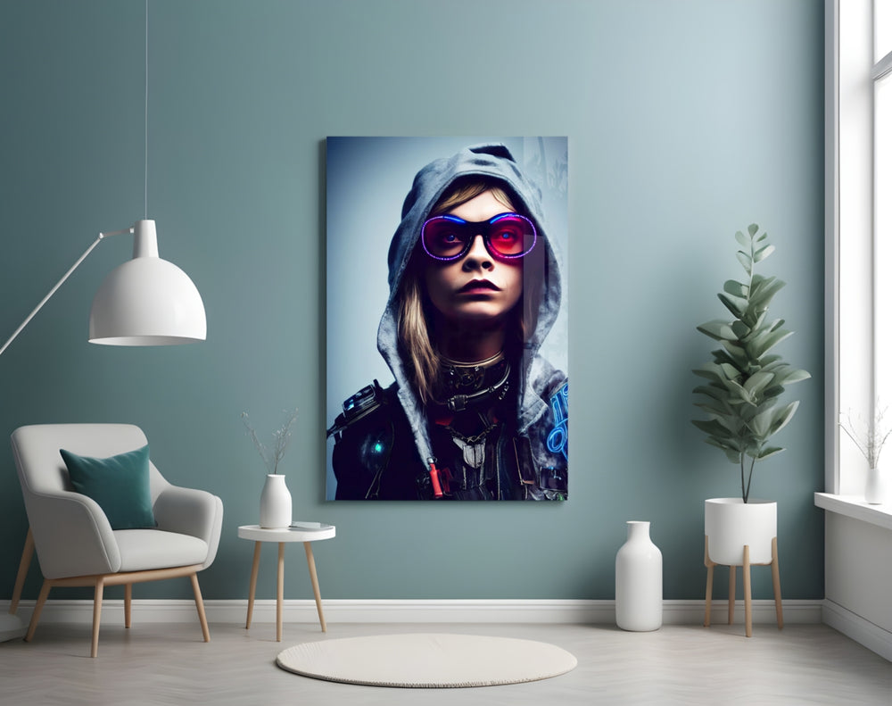 Survival glass wall art styled above a console in a kids room