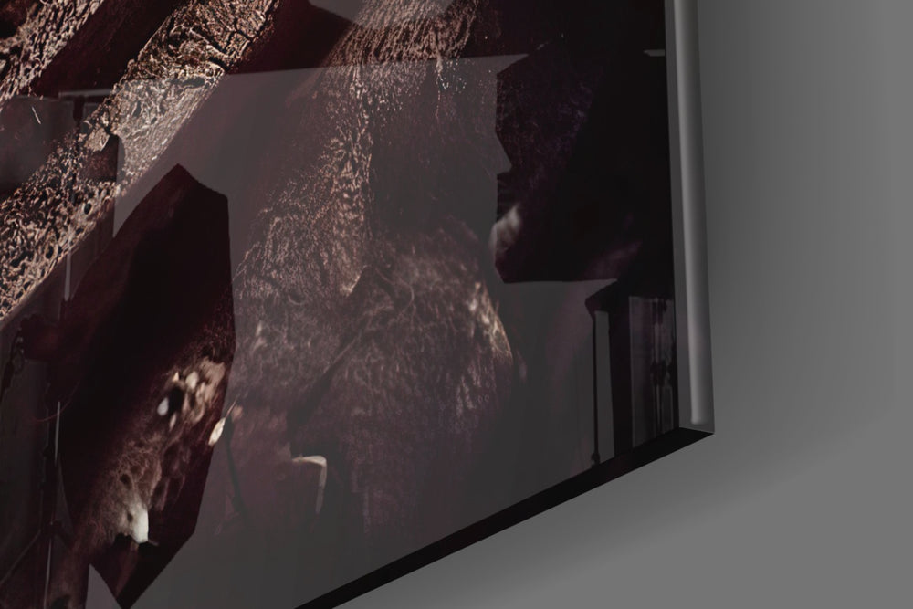 The Beast artwork anchoring a wall with bold dramatic palette
