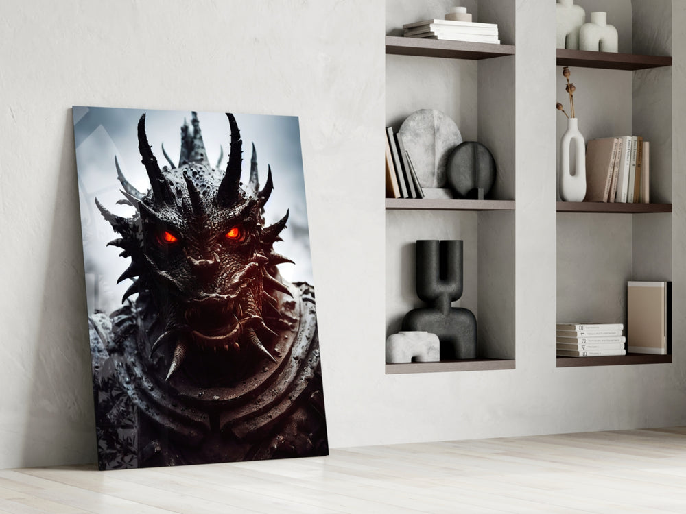 The Beast glass print enhancing a study with cinematic mood