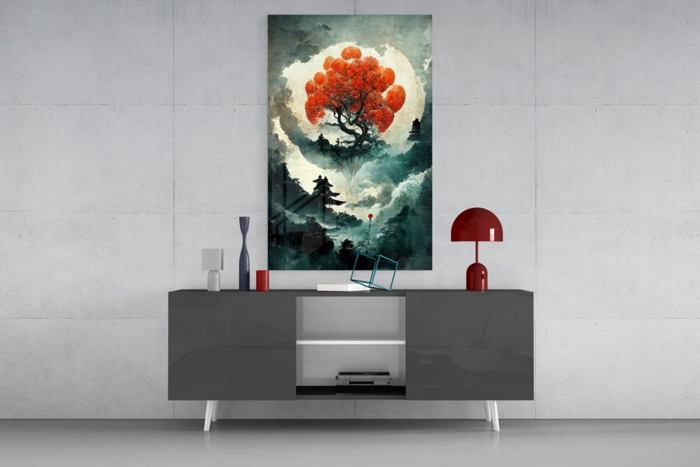 Tree of Life panel catching window light to reveal its meditative serenity