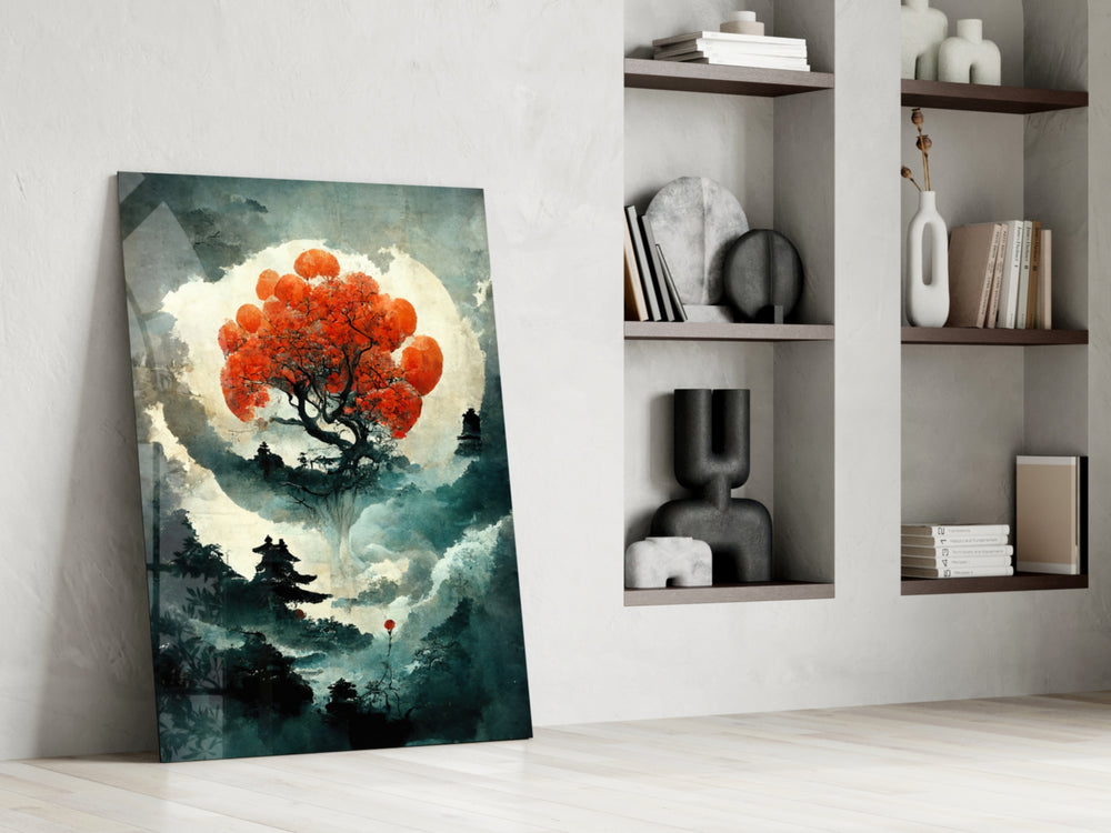 Tree of Life glass print enhancing an office with cinematic mood