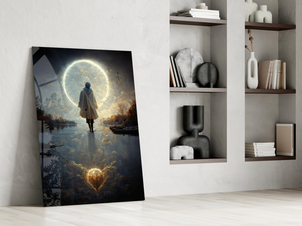 Tranquility glass print enhancing an office with cinematic mood