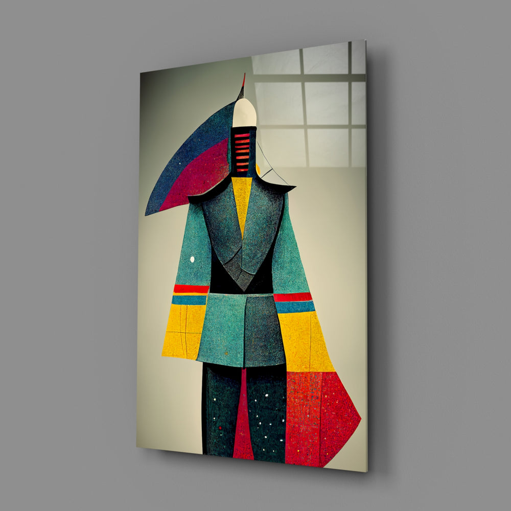 Bauhaus-figurative panel bringing modernist clarity to a contemporary office
