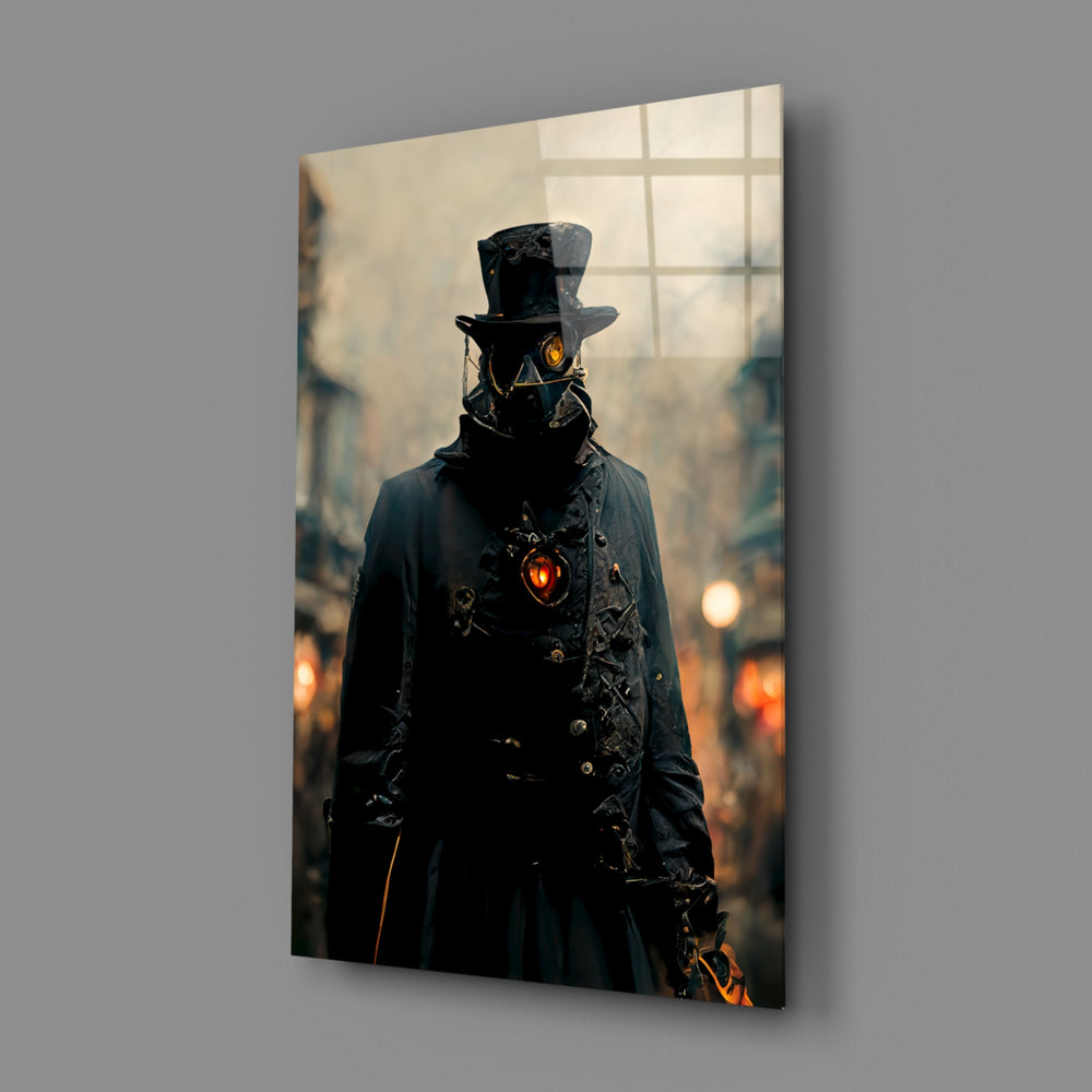 Steampunk-noir panel bringing haunted gravity to a contemporary man cave