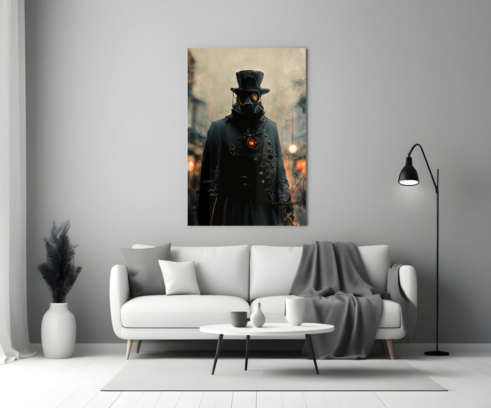 Battle Field close-up showing plague doctor with top hat and beak goggles